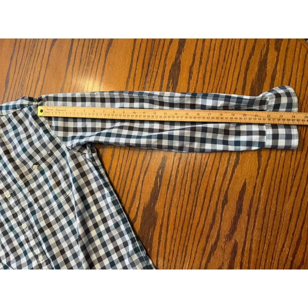 The North Face Gingham Check Button Down Shirt Black white Long Sleeve Men's XXL